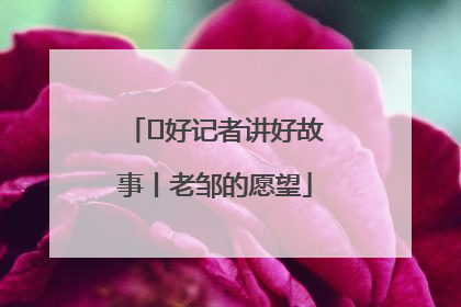  好记者讲好故事丨老邹的愿望