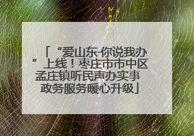 “爱山东·你说我办”上线！枣庄市市中区孟庄镇听民声办实事 政务服务暖心升级