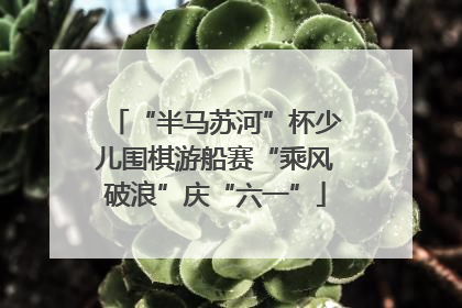 “半马苏河”杯少儿围棋游船赛“乘风破浪”庆“六一”