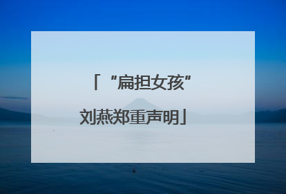 “扁担女孩”刘燕郑重声明