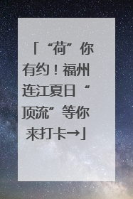 “荷”你有约！福州连江夏日“顶流”等你来打卡→