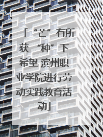 “芒”有所获 “种”下希望 滨州职业学院进行劳动实践教育活动