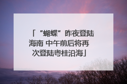 “蝴蝶”昨夜登陆海南 中午前后将再次登陆粤桂沿海