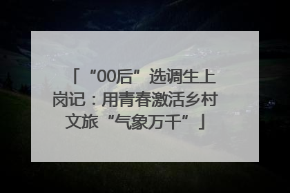 “00后”选调生上岗记：用青春激活乡村文旅“气象万千”