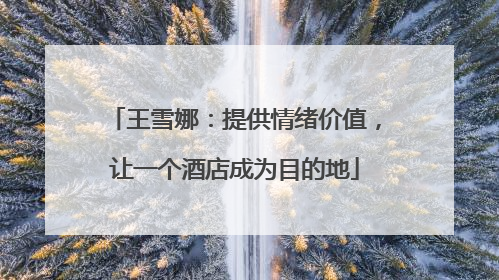 王雪娜：提供情绪价值，让一个酒店成为目的地