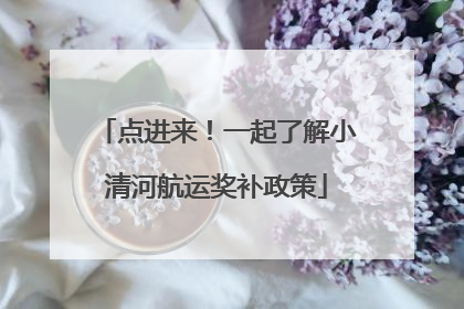 点进来！一起了解小清河航运奖补政策