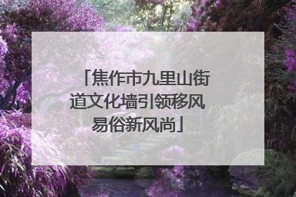 焦作市九里山街道文化墙引领移风易俗新风尚