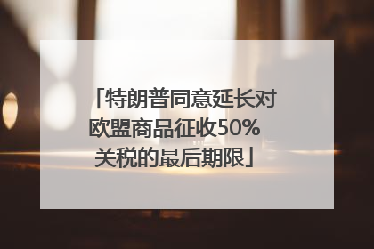 特朗普同意延长对欧盟商品征收50%关税的最后期限