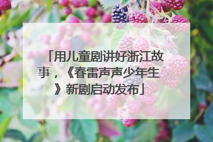 用儿童剧讲好浙江故事，《春雷声声少年生》新剧启动发布