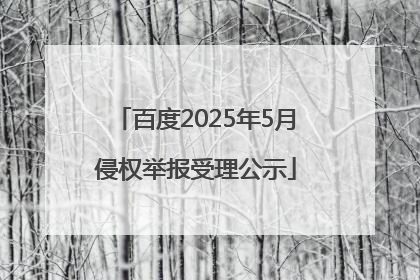 百度2025年5月侵权举报受理公示