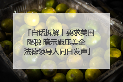 白话拆解丨要求美国降税 暗示施压美企 法德领导人同日发声