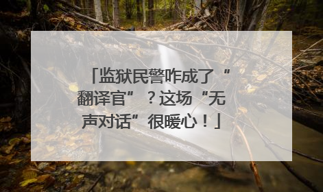 监狱民警咋成了“翻译官”？这场“无声对话”很暖心！