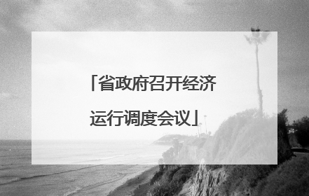 省政府召开经济运行调度会议