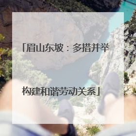 眉山东坡：多措并举构建和谐劳动关系