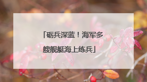 砺兵深蓝！海军多艘舰艇海上练兵