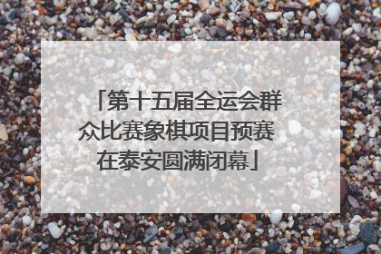 第十五届全运会群众比赛象棋项目预赛在泰安圆满闭幕