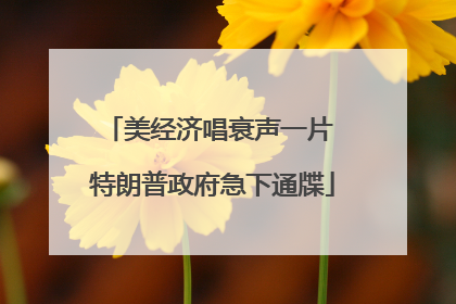 美经济唱衰声一片 特朗普政府急下通牒