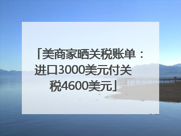 美商家晒关税账单：进口3000美元付关税4600美元