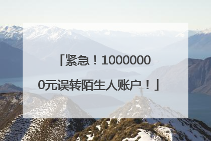 紧急！10000000元误转陌生人账户！