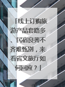 线上订购旅游产品套路多、民宿良莠不齐难甄别，来看省文旅厅如何回应？