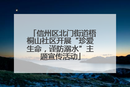 信州区北门街道梧桐山社区开展“珍爱生命，谨防溺水”主题宣传活动
