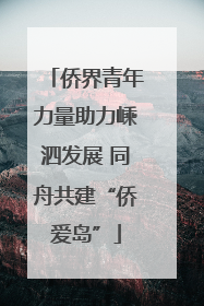 侨界青年力量助力嵊泗发展 同舟共建“侨爱岛”