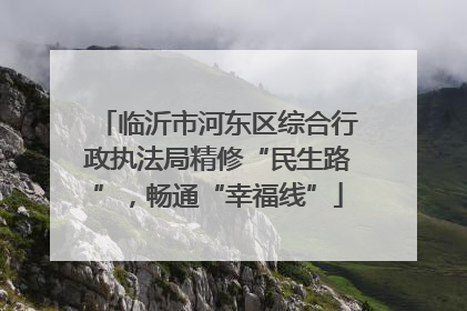 临沂市河东区综合行政执法局精修“民生路”，畅通“幸福线”