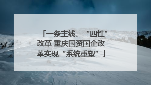 一条主线、“四性”改革 重庆国资国企改革实现“系统重塑”