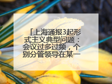 上海通报3起形式主义典型问题：会议过多过频，个别分管领导在某一天同一时段需参加3个会议
