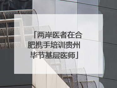 两岸医者在合肥携手培训贵州毕节基层医师