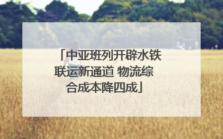 中亚班列开辟水铁联运新通道 物流综合成本降四成