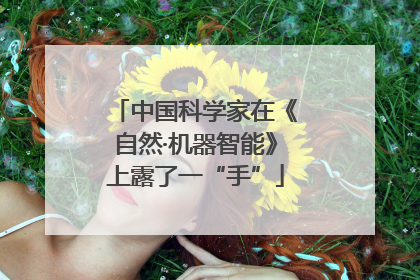 中国科学家在《自然·机器智能》上露了一“手”