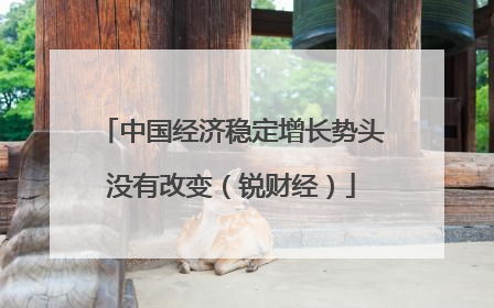 中国经济稳定增长势头没有改变（锐财经）