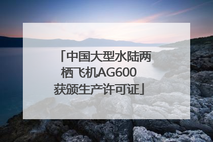 中国大型水陆两栖飞机AG600获颁生产许可证
