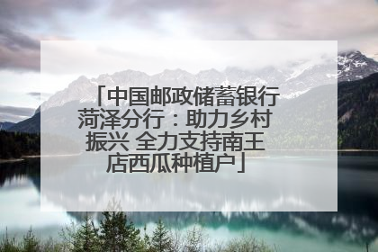 中国邮政储蓄银行菏泽分行：助力乡村振兴 全力支持南王店西瓜种植户