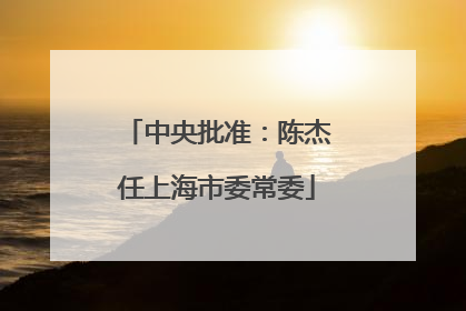 中央批准：陈杰任上海市委常委