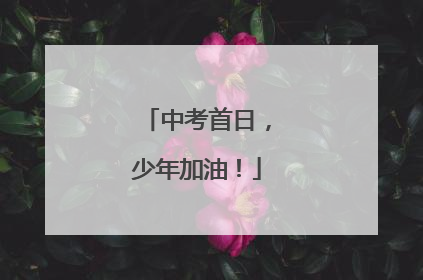 中考首日，少年加油！