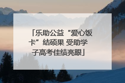 乐助公益“爱心饭卡”结硕果 受助学子高考佳绩亮眼
