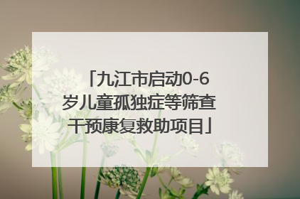 九江市启动0-6岁儿童孤独症等筛查干预康复救助项目
