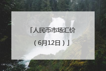 人民币市场汇价（6月12日）