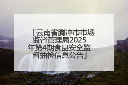 云南省腾冲市市场监督管理局2025年第4期食品安全监督抽检信息公告