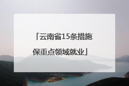 云南省15条措施保重点领域就业