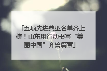 五项先进典型名单齐上榜！山东用行动书写“美丽中国”齐鲁篇章