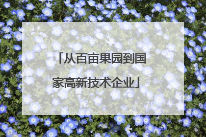 从百亩果园到国家高新技术企业