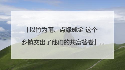 以竹为笔、点绿成金 这个乡镇交出了他们的共富答卷