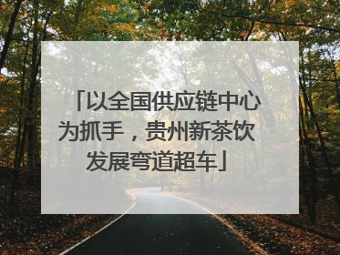 以全国供应链中心为抓手，贵州新茶饮发展弯道超车