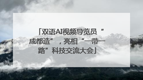 双语AI视频导览员“成都造”，亮相“一带一路”科技交流大会
