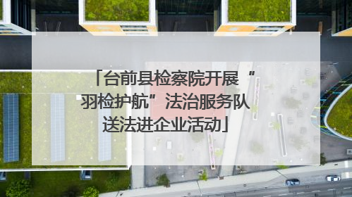 台前县检察院开展“羽检护航”法治服务队送法进企业活动
