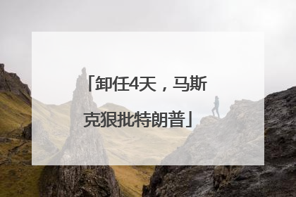 卸任4天，马斯克狠批特朗普