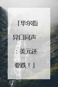 华尔街异口同声：美元还要跌！